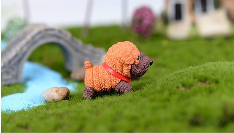 Resin Animals Pet Dog Models Wholesale Fairy Garden Accessories Supplies Pot Bonsai Mini Fairy Garden Ornament Small Artificial Dog Figurine Kids Gifts Terrarium Fairy Garden Kits Decoration